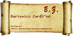 Bartovicz Zaránd névjegykártya